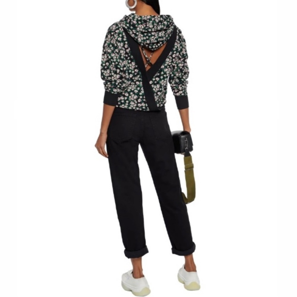 Sweatshirt floral-print stretch-cotton jersey cutout